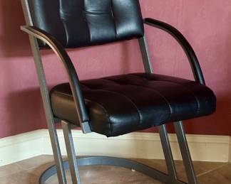 (4) Faux Leather Armchairs