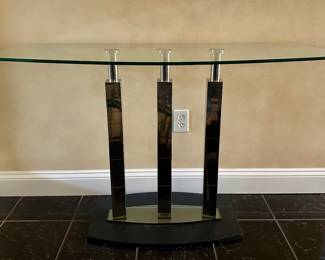 Glass & Chrome Console Table