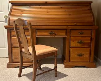 Roll Top Desk & Chair