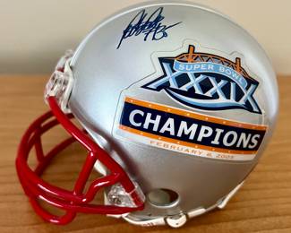 Autographed Patrick Pass Mini Helmet