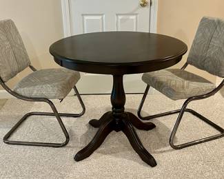 Pedestal Table (Made in Canada) & (2) Vintage Cantilever Chairs