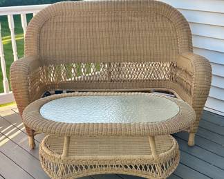 Wicker Sofa & Wicker Coffee Table