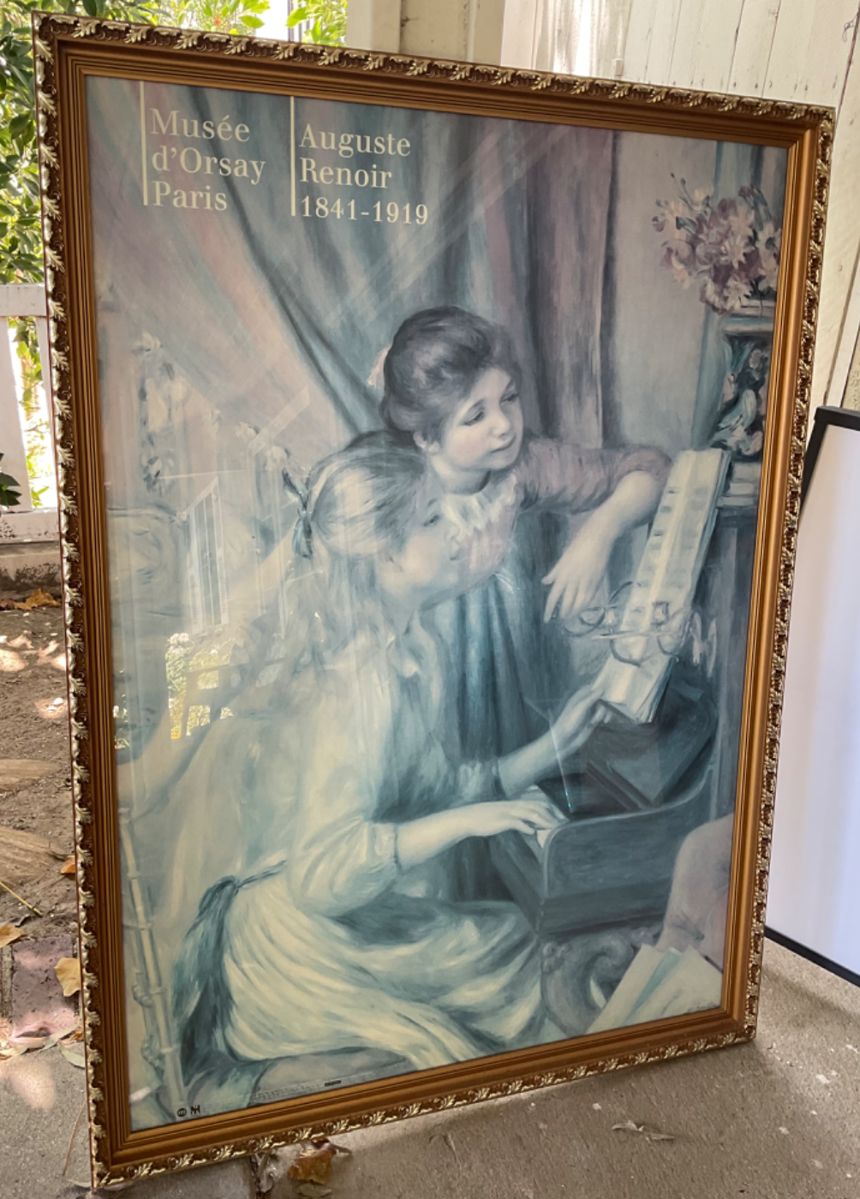Lovely Renoir print (large 58”L x 31”W) with exquisite frame.