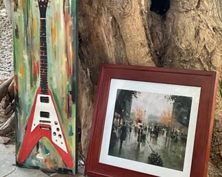 Guitar Art.  Framed print.
