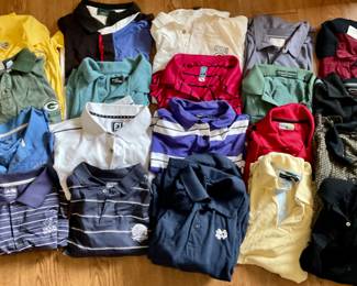 Men’s golf polo shirts.