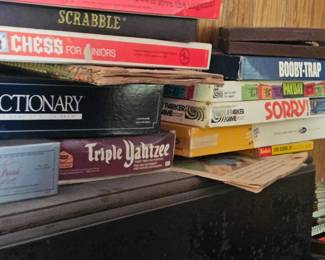 Some of many vintage board games (items sold separately).