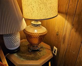 Lamps and end table (items sold separately).