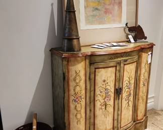 Mill Scale Dog Sculpture, Hand Painted Sideboard