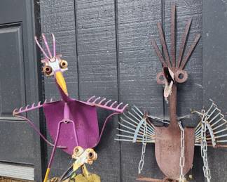 Garden Tool Yard Art Birds