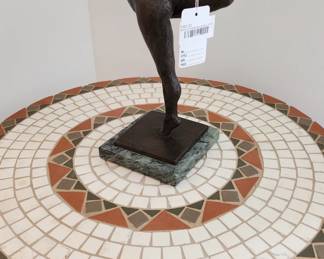 Bronze Female Dancer by L. Vivot, Mosaic Bistro Table
