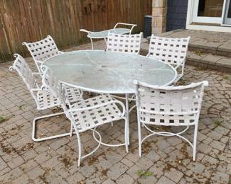 Brown Jordan 6 Chair Oval Patio Dining Set