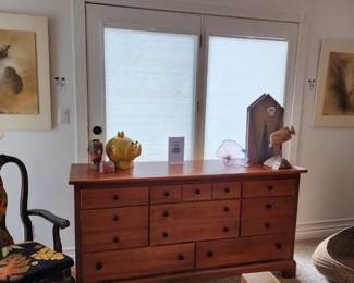 Brass Swivel Arm Lamp, Hand Painted Vintage Chair