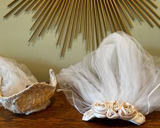2 antique bridal veils