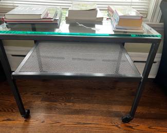 Very heavy metal and glass table