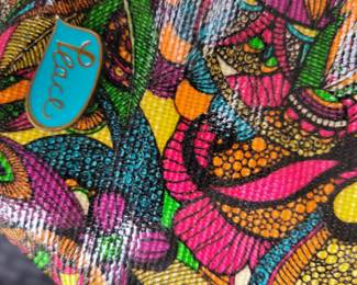 SAKROOTS Rainbow Spirit large handbag w/shoulder straps slouchy tote and matching wallet priced separately $30 and $15 respectively