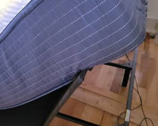 KING SERTA PERFECT SLEEPER PILLOW TOP MATTRESS W/HEAD ADJUSTABLE BASE AND FOAM MATTRESS TOPPER $500, TUFTED ASHLEY HEADBOARD, FOOT BOARD AND SIDE RAILS $150