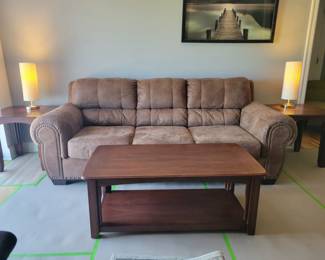 NAILHEAD TRIM SOFA $175, CHAIR $75 AND OTTOMAN $30.....TOTALS ALL 3 FOR  $280