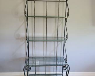 FOUR TIER GLASS TOP BACKER'S RACK/ PLANT STAND $50