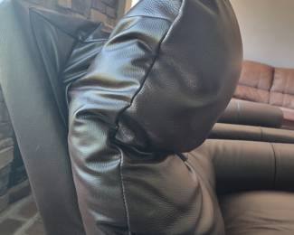 STATE OF THE ART -- TWO LA-Z-BOY ROCKING POWER LEATHER RECLINERS WITH POWER HEADREST AND BACK INFLATING SUPPORT AND ELECTRONIC CHARGING FOR YOUR PHONE/TABLET - $250 EACH