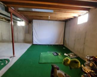 CARL'S STANDARD IMPACT GOLF SCREEN WITH LOOP 9' X 12' WITH CUSTOM BUILT PVC FRAME/STAND