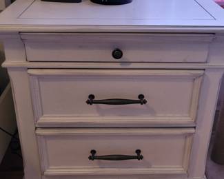 TWO - KANWYN WHITEWASH 3 DRAWER NIGHTSTANDS OUR PRICE$90 EACH....New $294 each