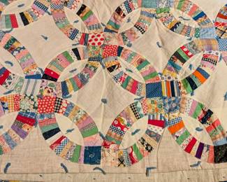 Vintage primitive wedding band quilt 
