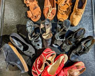 A wide variety of shoes... Here's just a sampling. They're all about a vintage size 7 - 7.5... slightly smaller in modern sizing