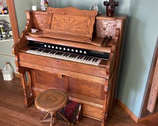 Old Story Clark pump organ with stool