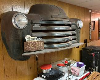 Front end of a 1948 Chevrolet truck with St Joseph license plate. One of a kind