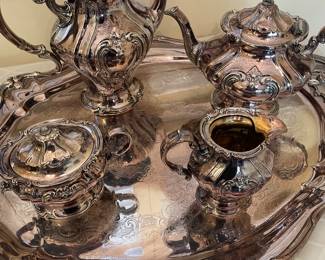 Silver plate tea service