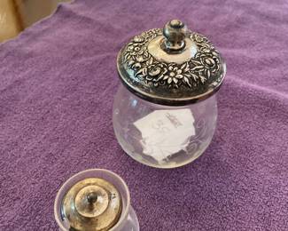 Sterling top condiment jars