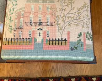Needlepoint foot stool