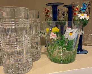 Crystal and hand painted glass ware