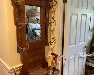 Antique hall tree