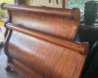 Cherry wood sleigh bedframe $75 OBO