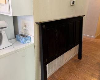 Queen farmhouse black headboard $75 OBO