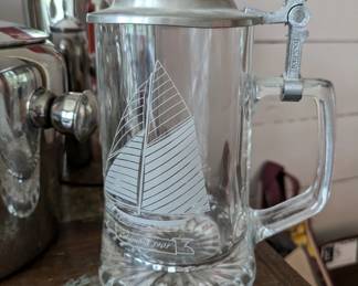 Glass beer stein