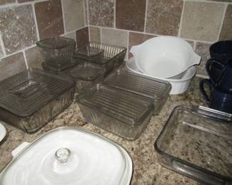 Vintage Glass Refrigerator Storage Containers/Lids