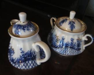 Vintage Russian Creamer & Sugar
