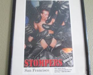 Framed Advertising Poster for "Stompers Boots" San Francisco.