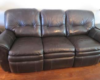 88" La-Z-Boy Sofa, Supple Dark Brown Leather