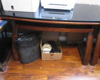 2-Desks, Glass Tops, 48" X 24" X 30"