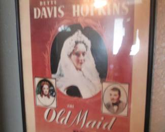 Framed 1939 Bette Davis Movie, "The Old Maid" Memorabilia