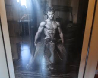 Framed Poster By American Fashion Photographer, Herb Ritts, C-1980. He worked in Black & White with a Style of Classical Greek Sculpture. (We have several more examples of his work)