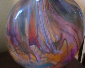 LaChaussee Art Glass Vase "Pouch Style", Signed, 2008
