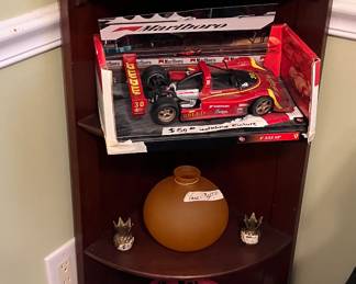 Mahogany corner shelves (one of two)