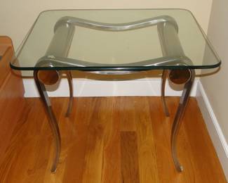 Glass end tables 28x23 two of these