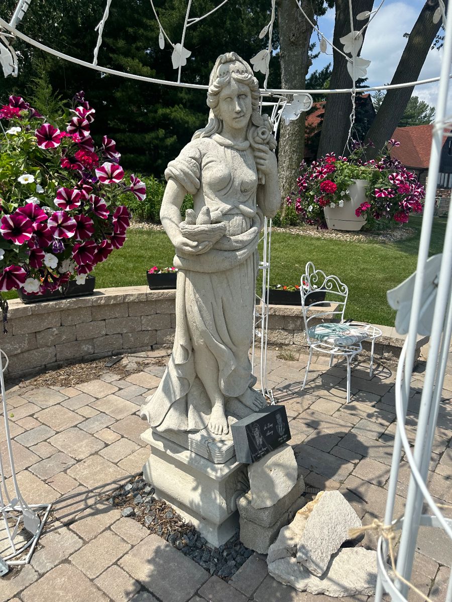 Buy it now price full size cement statue $590.