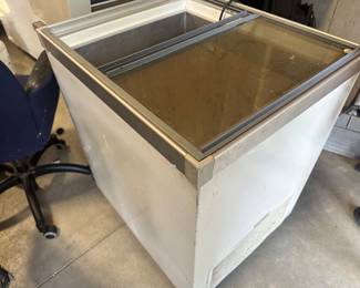 Excellent, works perfectly 2 door slide commercial ice cream freezer . Buy it right now price $290.00