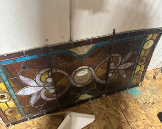 42x20 old stain glass window. Needs some repair mostly around the edge. All original. $200 buy it now option.